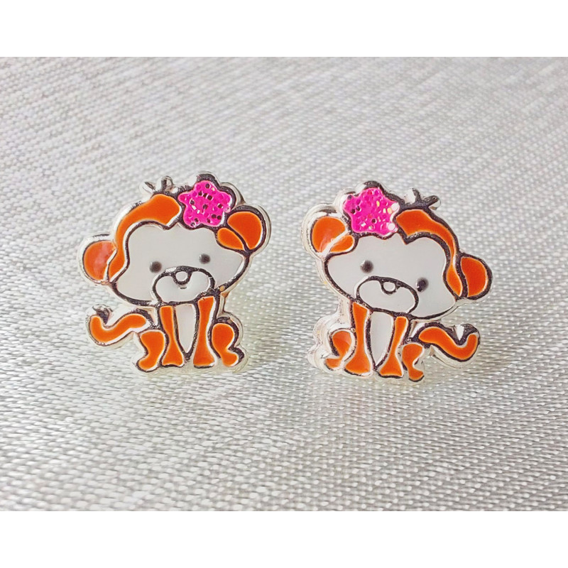 Monkey Earrings 925 Sterling Silver