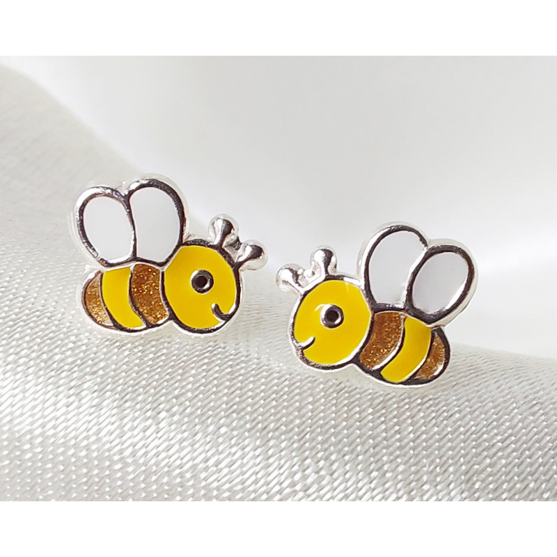Silver Bee Earrings 