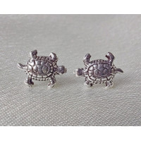 Turtle Earrings 925 Sterling Silver 