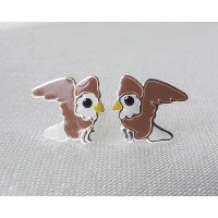 Owl Silver Stud Earrings 925 Sterling Silver