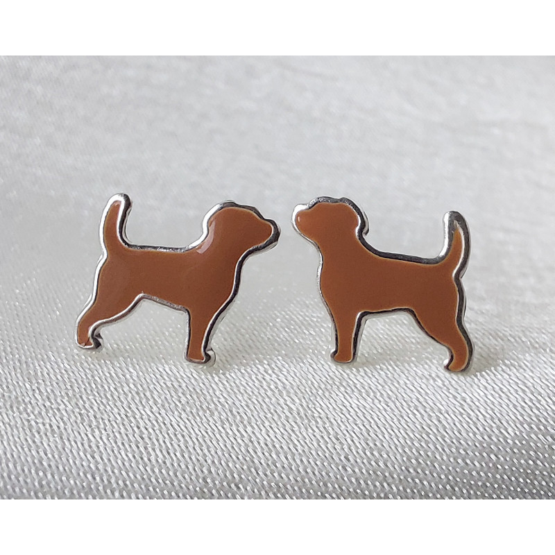 Brown Dog Earrings 925 Sterling Silver Brown Dog Earrings 925 Sterling Silver