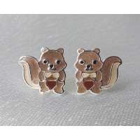 Squirrel Earrings 925 Sterling Silver
