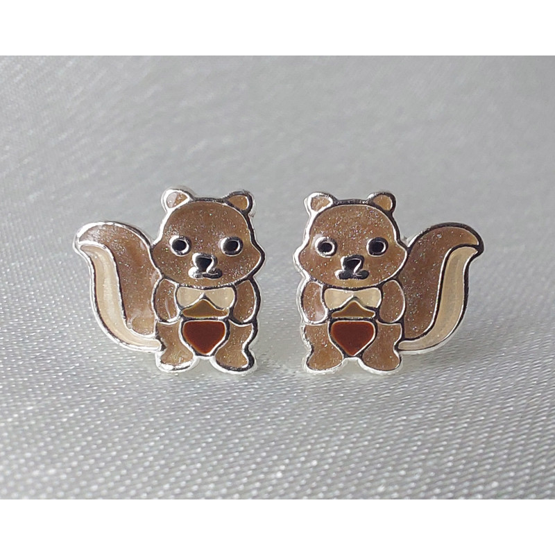 Squirrel Earrings 925 Sterling Silver Squirrel Earrings 925 Sterling Silver