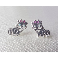 Cat Earrings 925 Sterling Silver