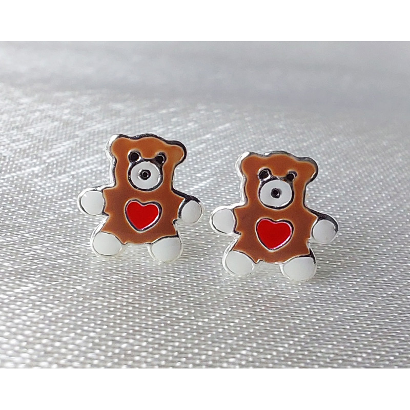 Bear Earrings 925 Sterling Silver Bear Earrings 925 Sterling Silver