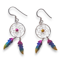 Sterling Silver Dreamcatcher Drop Earrings 