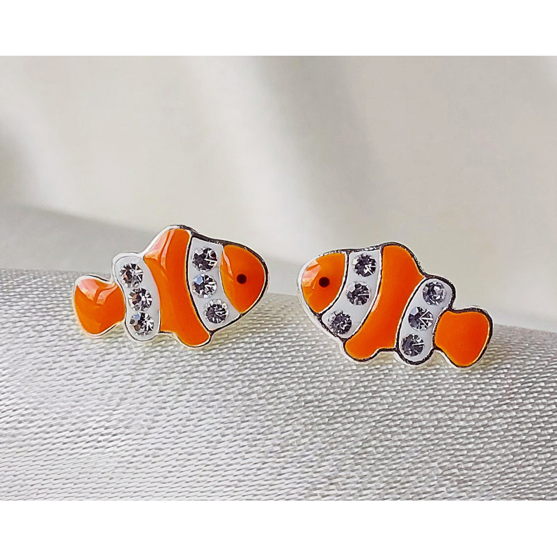Fish Earrings 925 Sterling Silver