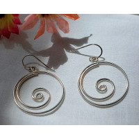 Spiral Wire Sterling Silver Drop Earrings