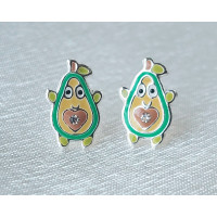 Avocado Earrings 925 Sterling Silver