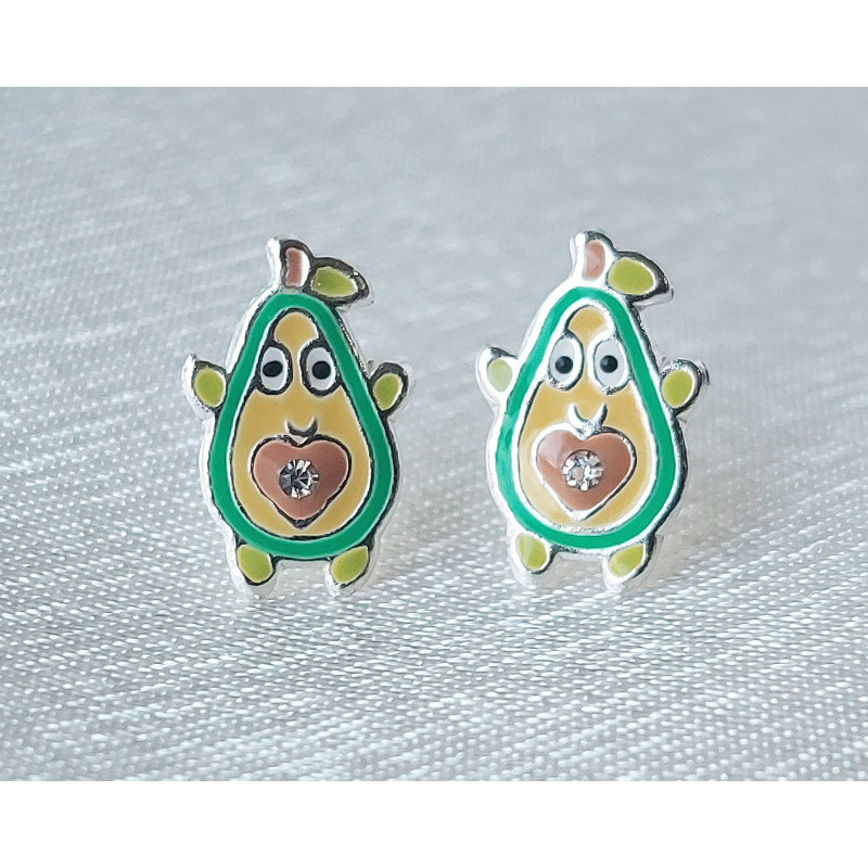 Avocado Earrings 925 Sterling Silver Avocado Earrings 925 Sterling Silver
