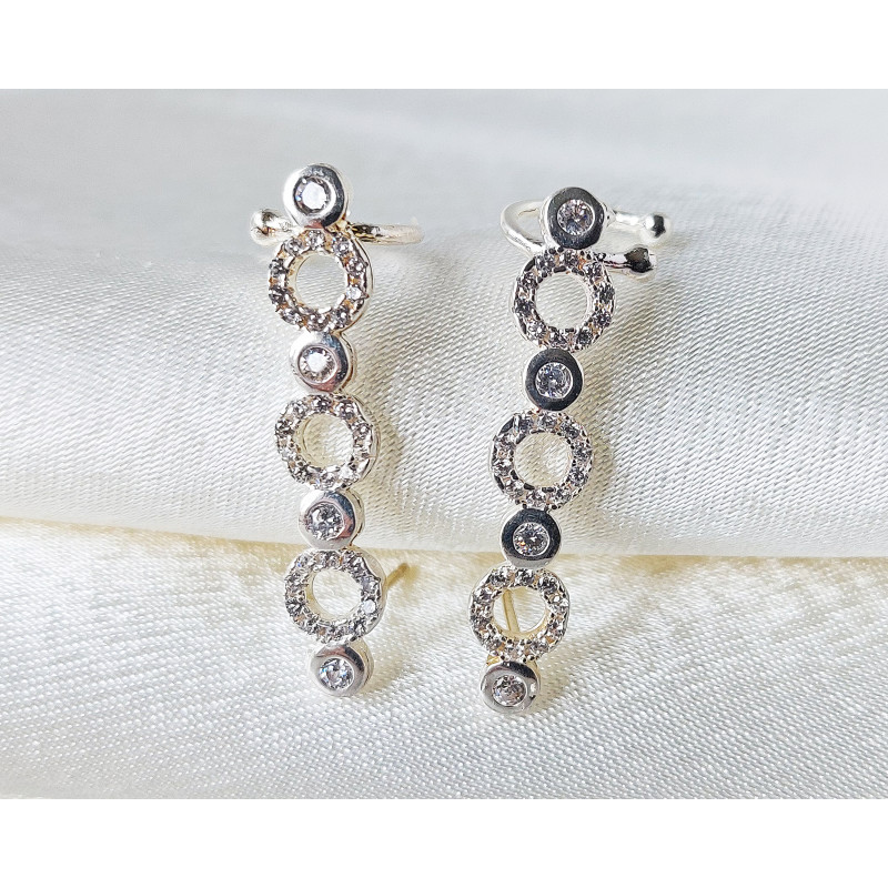 Ear Cuff Silver Earrings
