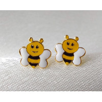 Bee Earrings Gold Vermeil 